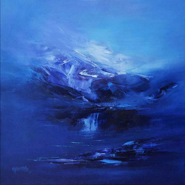 Falls Through Oceans (ART-17073-112041) - Handpainted Art Painting - 24in X 24in
