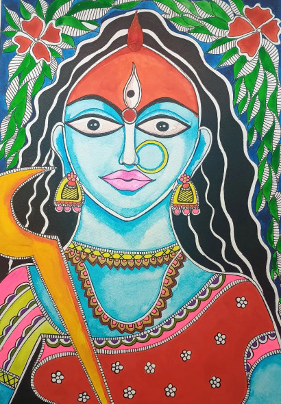 Shakti (ART-17065-112048) - Handpainted Art Painting - 12in X 16in