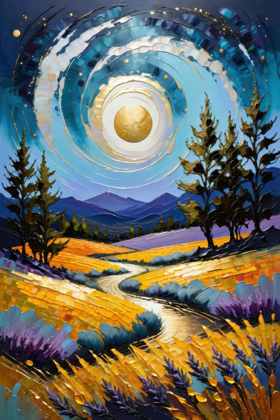 Swirling Horizons (PRT-15697-112053) - Canvas Art Print - 40in X 60in