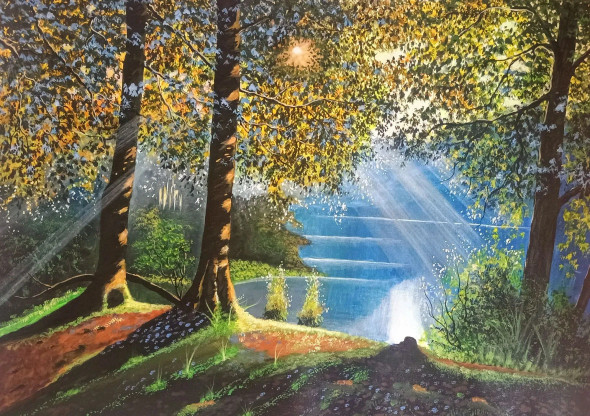 Evening Light (ART-17065-112069) - Handpainted Art Painting - 36in X 26in