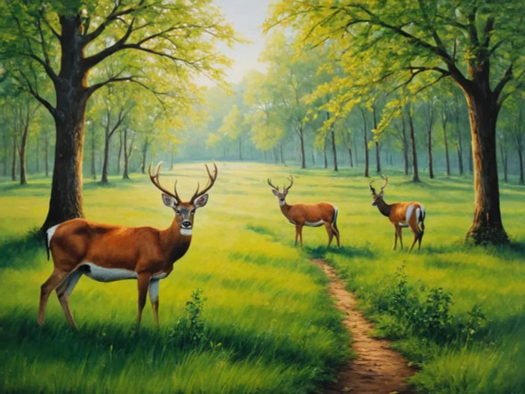 Nature's Forest Scenery Landscape Painting (ART-3319-112196) - Handpainted Art Painting - 36in X 24in
