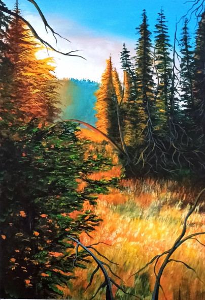 Sunset (ART-17065-112067) - Handpainted Art Painting - 12in X 16in