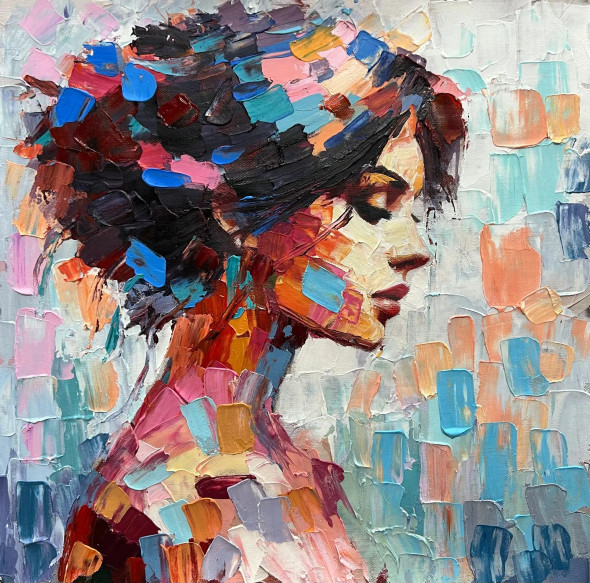 Figure Painting (ART-6706-112219) - Handpainted Art Painting - 24in X 24in