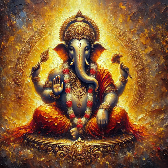 Eternal Wisdom In Divine Light (PRT-17086-112071) - Canvas Art Print - 60in X 60in