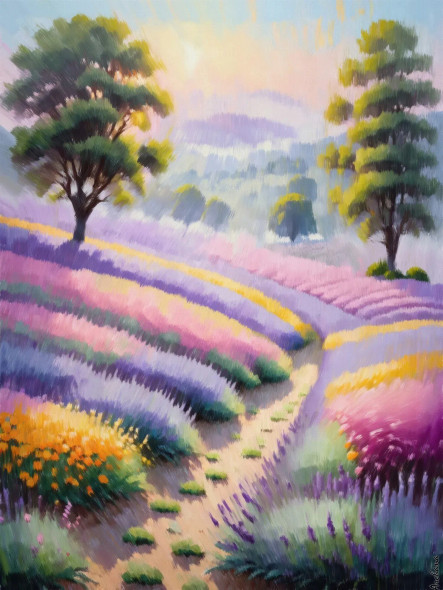 Whispers Of Lavender Fields (20250201_1445) (PRT-15697-112121) - Canvas Art Print - 45in X 60in