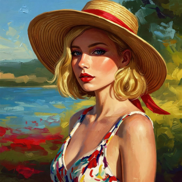 Summer Breeze In Style (PRT-15697-112378) - Canvas Art Print - 60in X 60in
