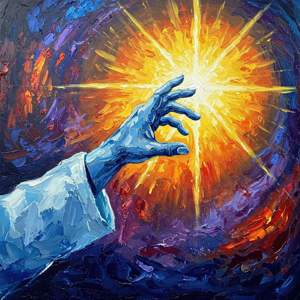 Healing Touch Of Light (PRT-15697-112420) - Canvas Art Print - 60in X 60in
