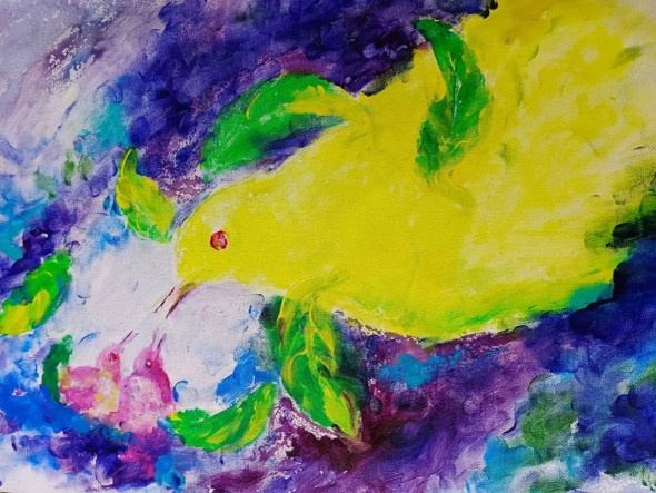 Loving Mother (ART-965-112610) - Handpainted Art Painting - 31in X 18in