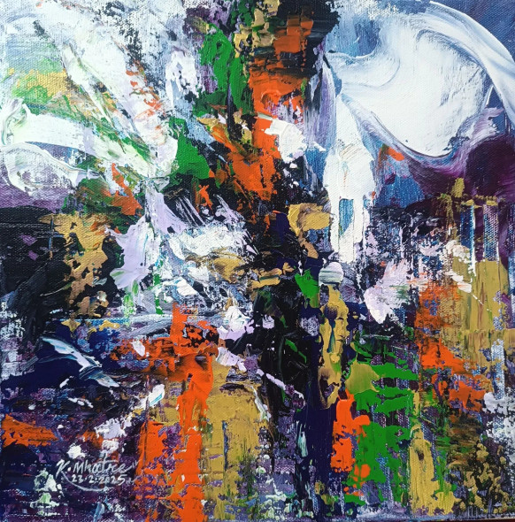 Abstract 65 (ART-1230-112661) - Handpainted Art Painting - 12in X 12in