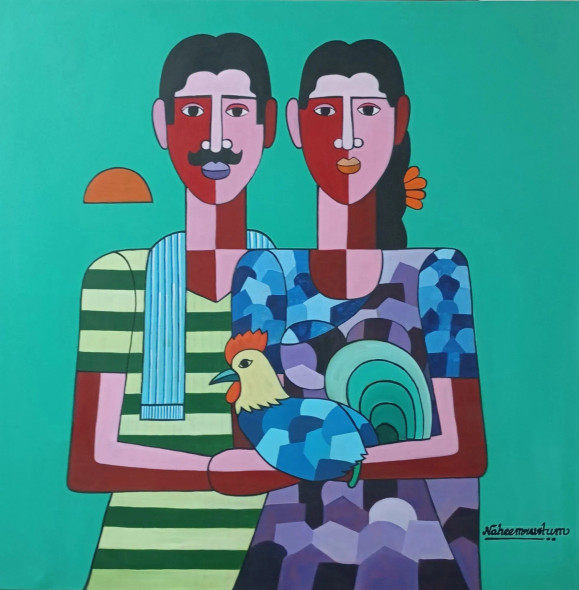 Kodi Punju (ART-938-112729) - Handpainted Art Painting - 36in X 36in