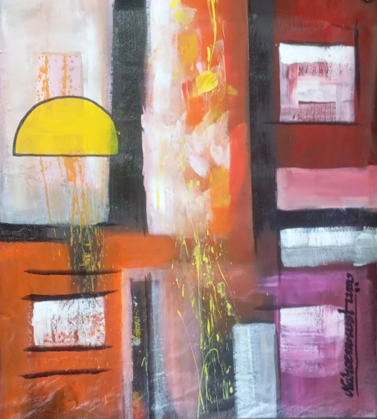 Untutle (ART-938-112730) - Handpainted Art Painting - 13in X 16in