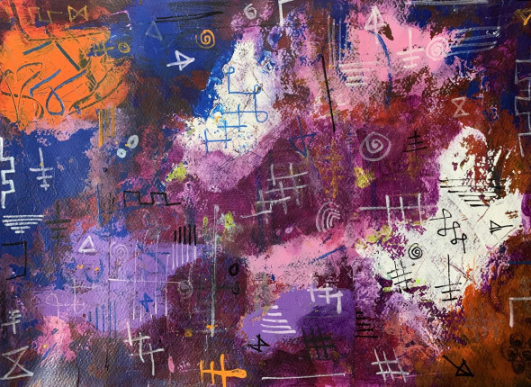 Obscure (ART-17133-112751) - Handpainted Art Painting - 16in X 11in