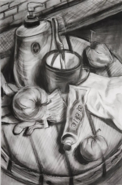 Still Life (ART-16757-112968) - Handpainted Art Painting - 11in X 16in