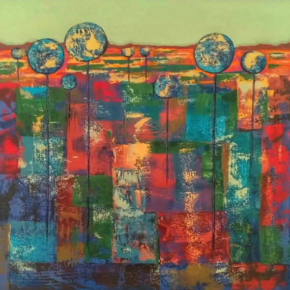 Untitled (ART-17185-113030) - Handpainted Art Painting - 22in X 20in