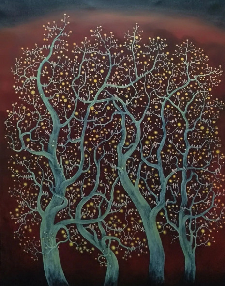 Wishpers At Night (ART-17185-113174) - Handpainted Art Painting - 24in X 36in