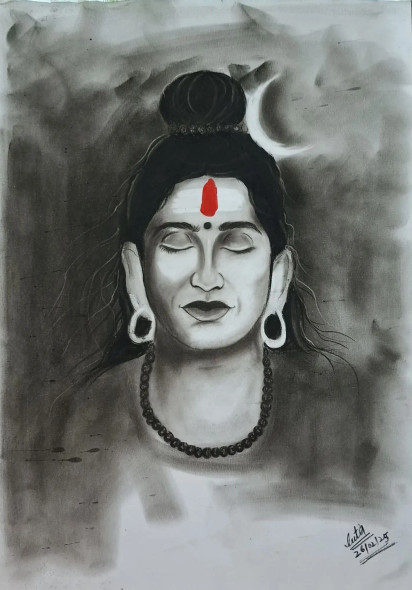 Shivji (ART-17084-113197) - Handpainted Art Painting - 8in X 11in