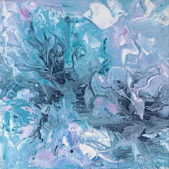 Frozen Serenity (ART-1230-113212) - Handpainted Art Painting - 21in X 21in