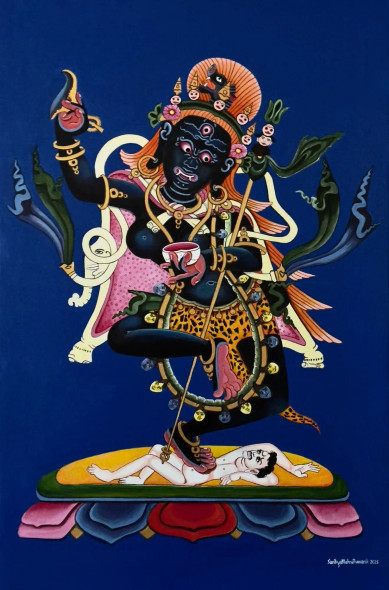 Krishna Krodhini (PRT-8370-113172) - Canvas Art Print - 24in X 36in
