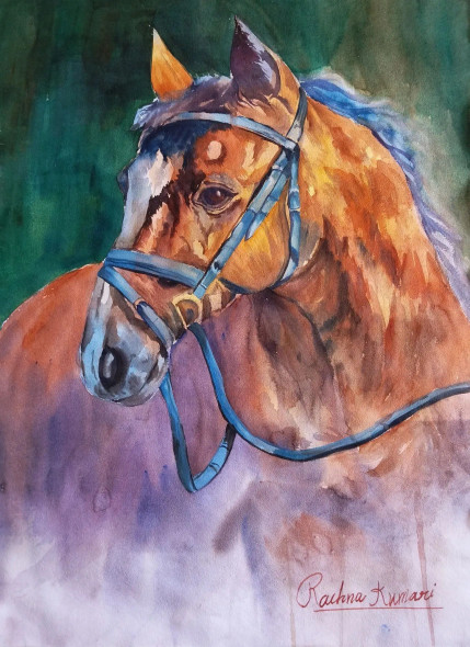 Majestic Spirit (ART-7389-113292) - Handpainted Art Painting - 20in X 28in