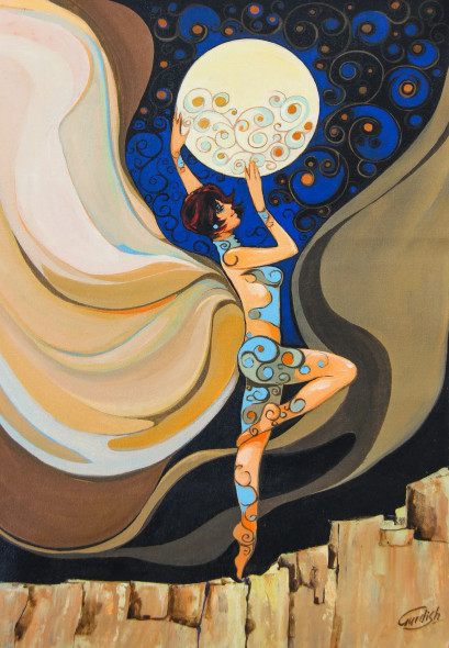 Dancing Among The Stars (ART-2571-113471) - Handpainted Art Painting - 18in X 26in