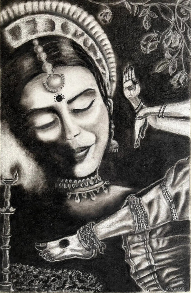 Devotion (ART-15737-113387) - Handpainted Art Painting - 15in X 20in