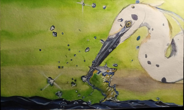 The Dance Of Survival (ART-17036-113614) - Handpainted Art Painting - 21in X 12in