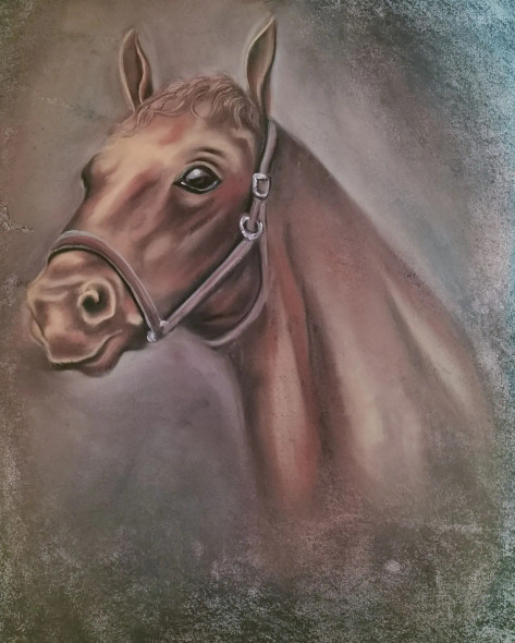 Horse Painting (ART-16757-113651) - Handpainted Art Painting - 20in X 24in