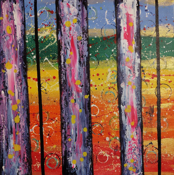 Abstract Painting (ART-16710-113649) - Handpainted Art Painting - 24in X 24in