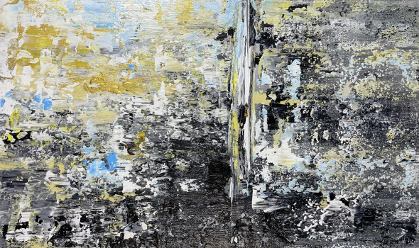 Dividing Light, Handmade Painting (ART-17270-113693) - Handpainted Art Painting - 60in X 36in