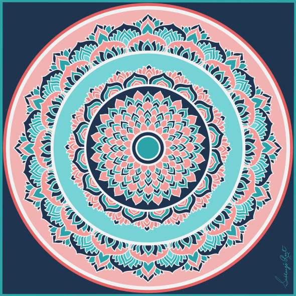 OCEAN MANDALA (PRT-17286-113860) - Canvas Art Print - 12in X 12in