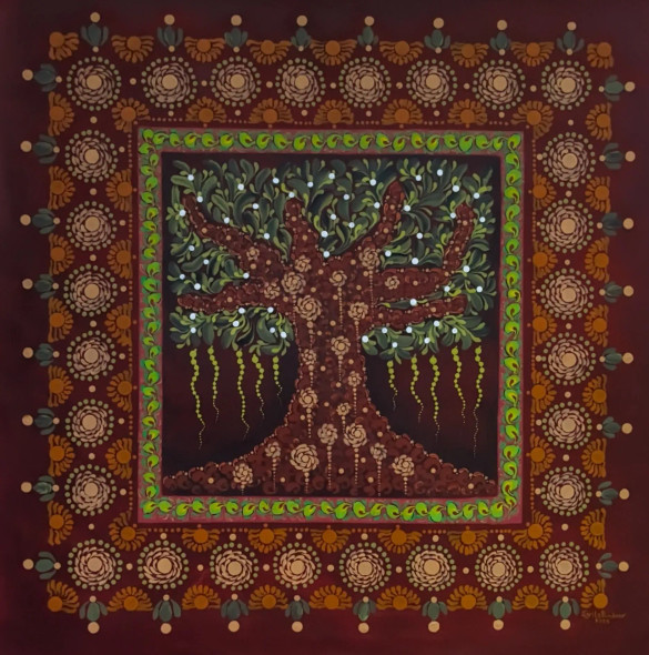 Saanidhya (ART-16938-113855) - Handpainted Art Painting - 31in X 31in