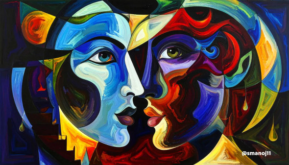 Spectrum Of Feelings (PRT-8740-113958) - Canvas Art Print - 24in X 14in