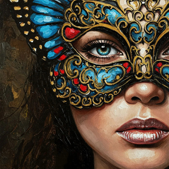 Masked Enigma (PRT-15697-113919) - Canvas Art Print - 36in X 36in