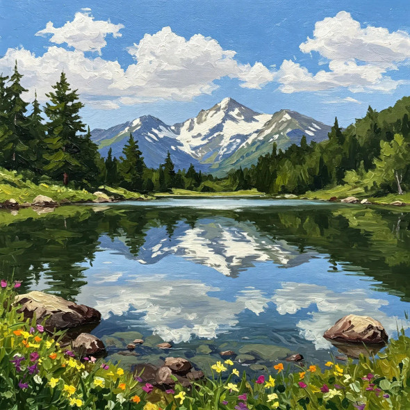 Mirror Of The Nature (PRT-15697-113916) - Canvas Art Print - 36in X 36in