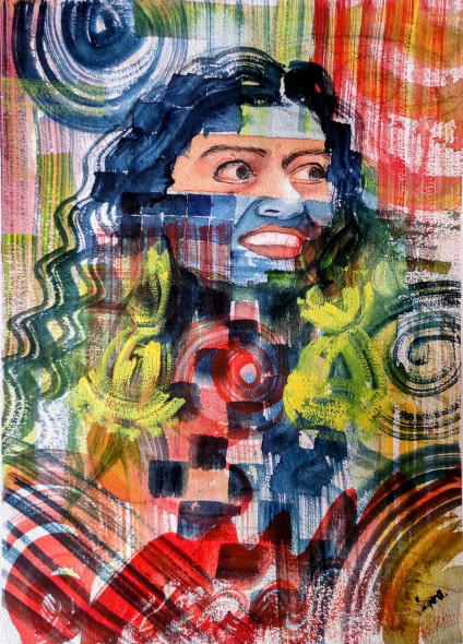 Inner Soul Painting (ART-16757-113897) - Handpainted Art Painting - 10in X 14in