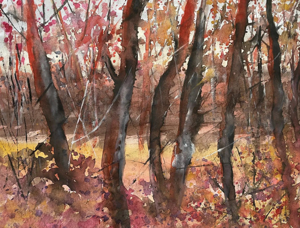 Fallen Leaves (PRT-8841-114026) - Canvas Art Print - 24in X 18in