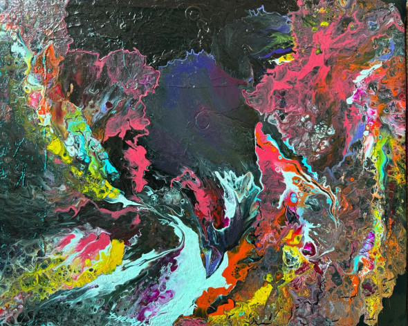 Untitled Abstract 3 (ART-7699-114011) - Handpainted Art Painting - 19in X 16in