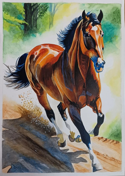 Dynamic Art (ART-17336-114103) - Handpainted Art Painting - 12in X 17in