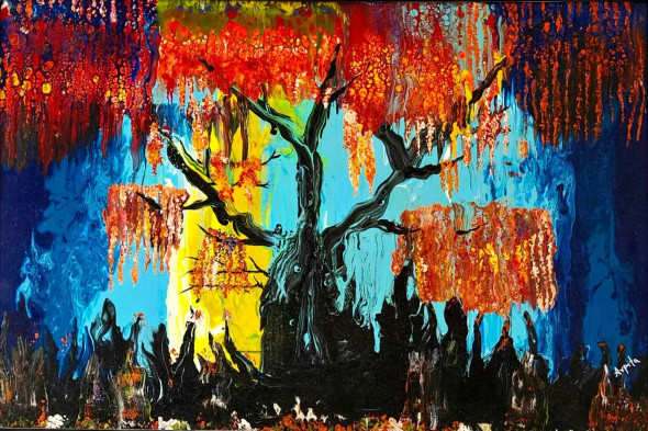 Spring In The Air (ART-17334-114111) - Handpainted Art Painting - 36in X 24in