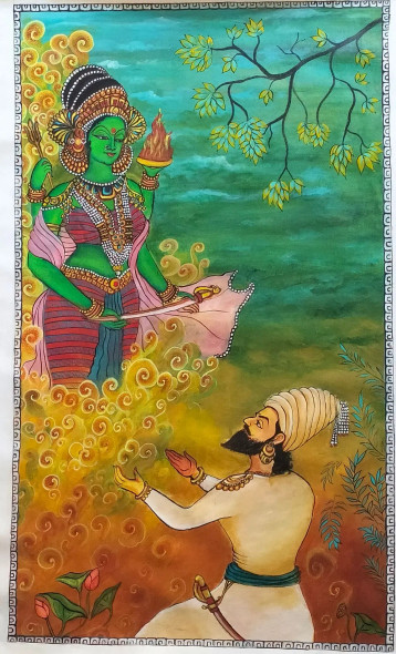 THE SACRED BLESSING (ART-17306-114126) - Handpainted Art Painting - 23in X 39in