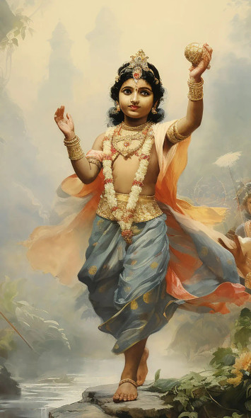 Krishna 13 (PRT-7809-114161) - Canvas Art Print - 11in X 18in
