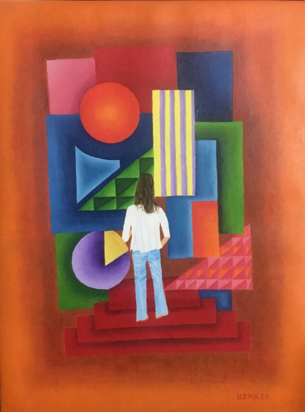 Happy Balance (ART-767-114204) - Handpainted Art Painting - 18in X 24in