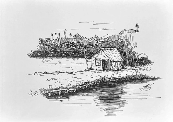 Sketches - Pen On Paper - Series -Art18 (ART-464-114379) - Handpainted Art Painting - 16in X 11in