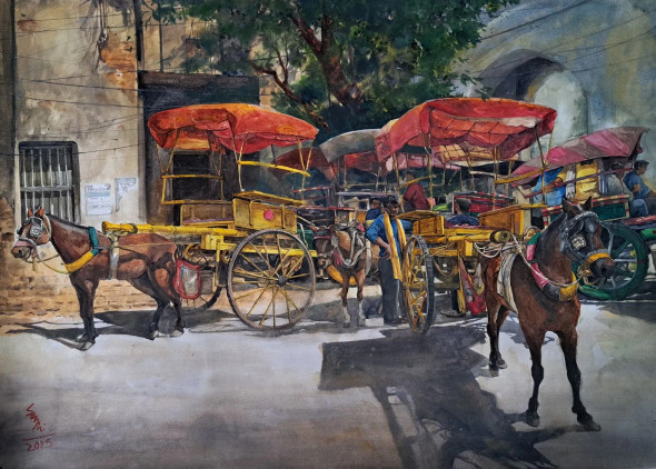 Ekka Gari (PRT-7901-113427) - Canvas Art Print - 30in X 22in
