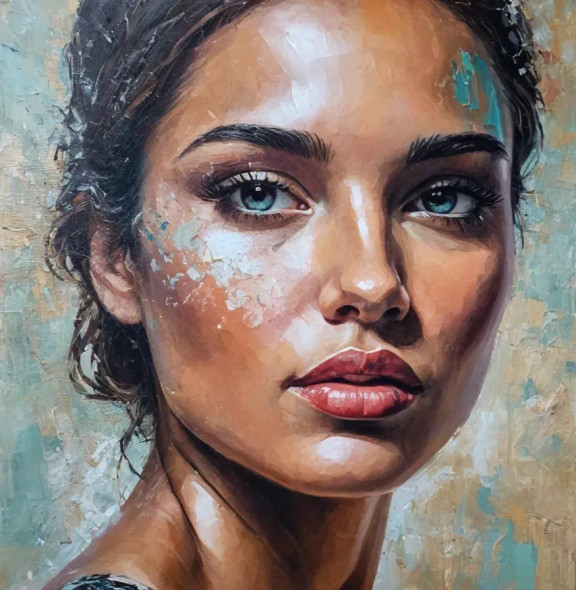 Abstract Figure Painting (ART-3319-114574) - Handpainted Art Painting - 36in X 36in