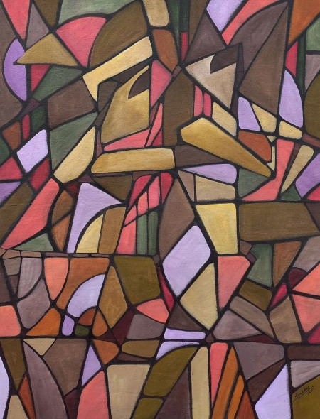 Abstract Art (ART-464-114635) - Handpainted Art Painting - 32in X 42in