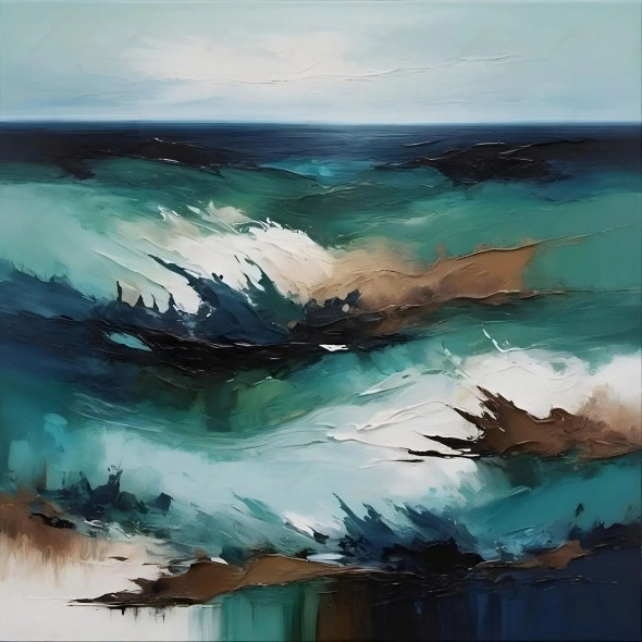 Ocean's Embrace (PRT-5077-114633) - Canvas Art Print - 30in X 30in
