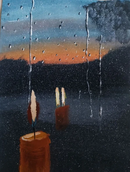 Reflection Of Reality (ART-17475-114657) - Handpainted Art Painting - 9in X 12in
