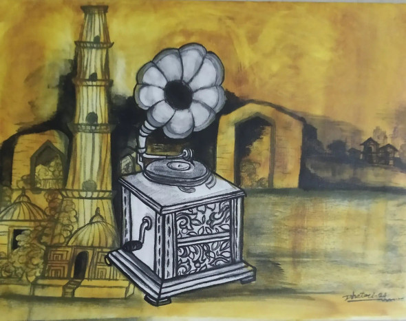 Musical Era 1 (ART-17479-114675) - Handpainted Art Painting - 24in X 18in