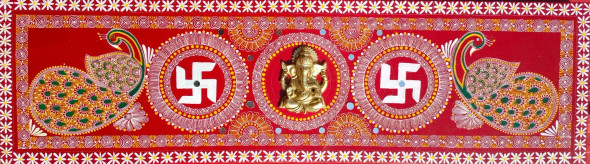 Lord Ganesha (ART-9054-114750) - Handpainted Art Painting - 40in X 18in
